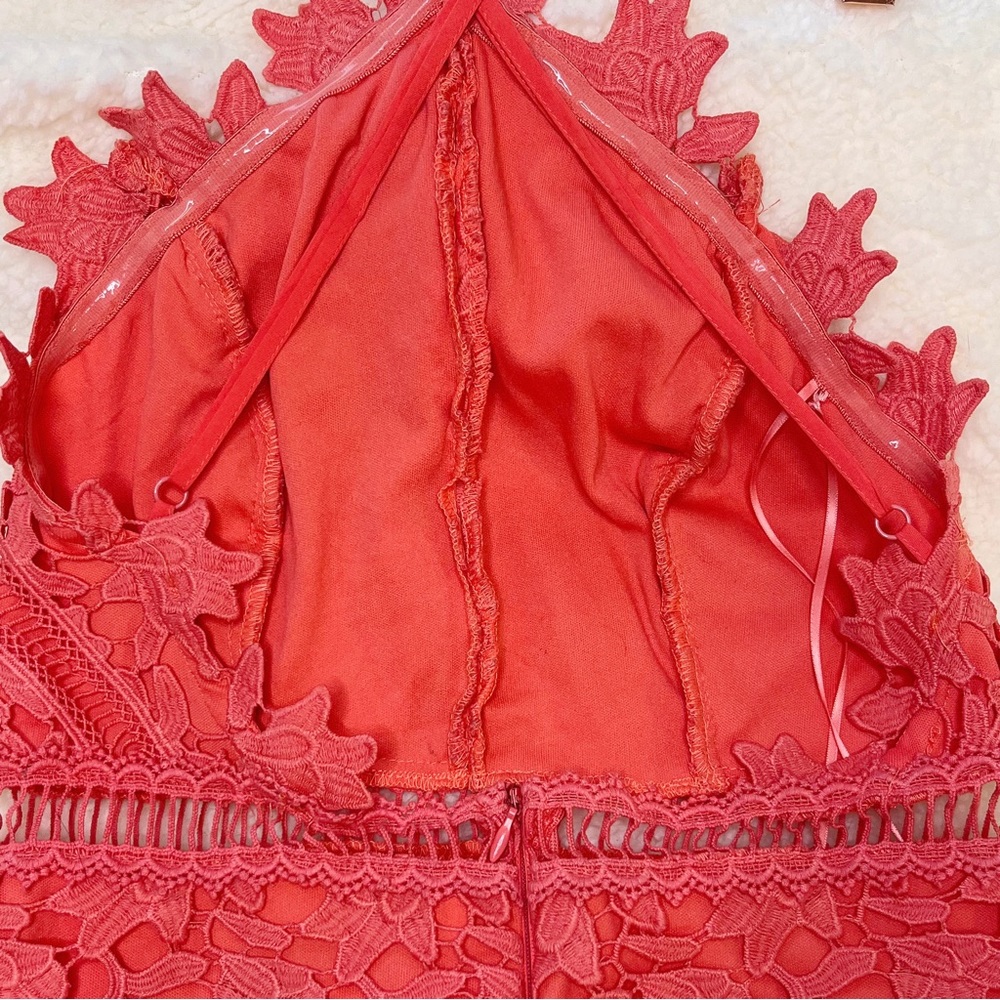 NWT‎ ASTR the Label Coral Lace Bodycon Dress Size XS Fairy Romantic Vacation - Picture 12 of 14